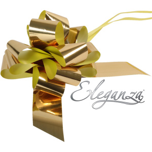 Eleganza Poly Pull Bows Metallic 50mm X 20pcs Gold