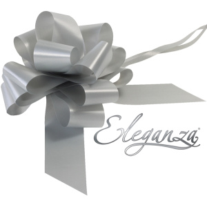 Eleganza Poly Pull Bows 50mm X 20pcs Silver No.24