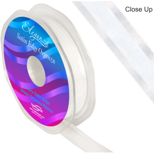 Eleganza Satin Edge Organza 15mm X 25m White No.01