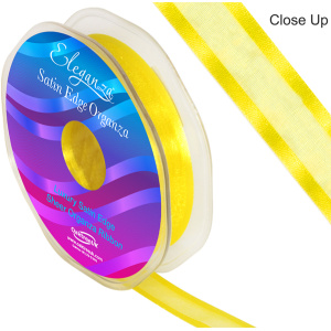 Eleganza Satin Edge Organza 15mm X 25m Yellow No.11