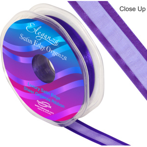 Eleganza Satin Edge Organza 15mm X 25m Purple No.36