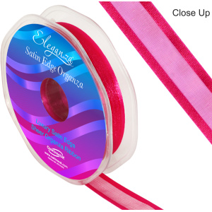 Eleganza Satin Edge Organza 15mm X 25m Deep Cerise No.30