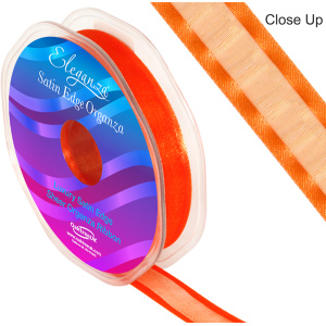 Eleganza Satin Edge Organza 15mm X 25m Orange No. 04