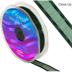 Eleganza Satin Edge Organza 15mm X 25m Green No.50