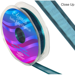 Eleganza Satin Edge Organza 15mm X 25m Teal No.56