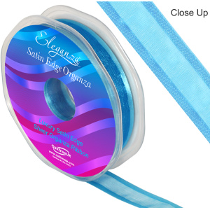 Eleganza Satin Edge Organza 15mm X 25m Turquoise No.55