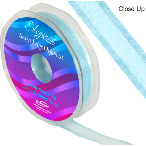 Eleganza Satin Edge Organza 15mm X 25m Duck Egg Blue No.73