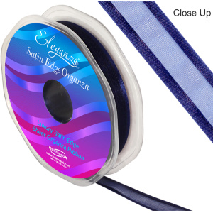 Eleganza Satin Edge Organza 15mm X 25m Navy Blue No.19