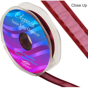 Eleganza Satin Edge Organza 15mm X 25m Burgundy No.17