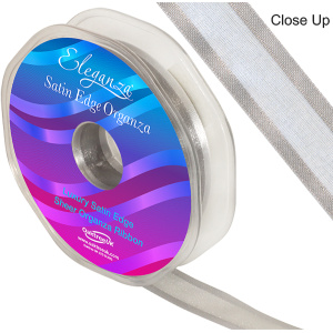 Eleganza Satin Edge Organza 15mm X 25m Silver No.24