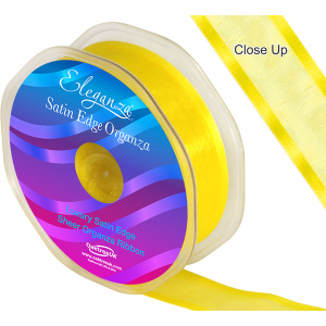 Eleganza Satin Edge Organza 25mm X 25m Yellow No.11
