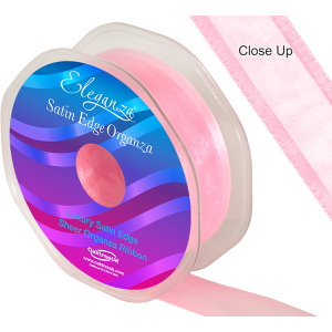 Eleganza Satin Edge Organza 25mm X 25m Lt. Pink No.21