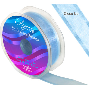 Eleganza Satin Edge Organza 25mm X 25m Lt. Blue No.25