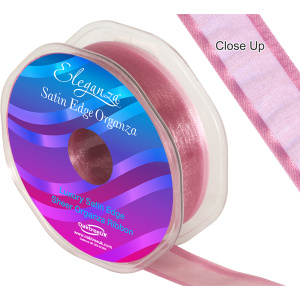 Eleganza Satin Edge Organza 25mm X 25m Dusky Pink No.74