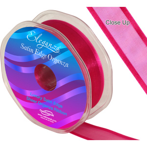 Eleganza Satin Edge Organza 25mm X 25m Deep Cerise No.30