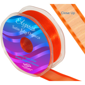 Eleganza Satin Edge Organza 25mm X 25m Orange No. 04