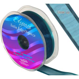 Eleganza Satin Edge Organza 25mm X 25m Teal No.56