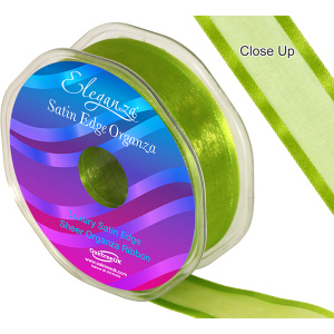 Eleganza Satin Edge Organza 25mm X 25m Pistachio No.27