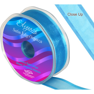 Eleganza Satin Edge Organza 25mm X 25m Turquoise No.55