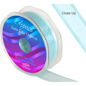 Eleganza Satin Edge Organza 25mm X 25m Duck Egg Blue No.73
