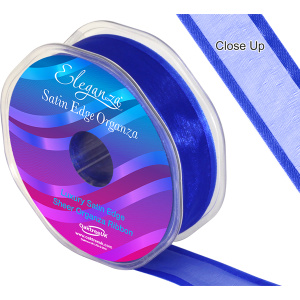 Eleganza Satin Edge Organza 25mm X 25m Royal Blue No.18