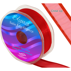 Eleganza Satin Edge Organza 25mm X 25m Red No.16