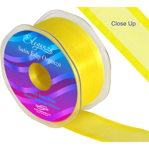 Eleganza Satin Edge Organza 38mm X 25m Yellow No.11