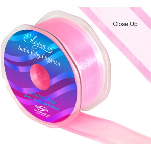 Eleganza Satin Edge Organza 38mm X 25m Lt. Pink No.21