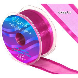 Eleganza Satin Edge Organza 38mm X 25m Fuchsia No.28