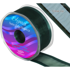 Eleganza Satin Edge Organza 38mm X 25m Green No.50