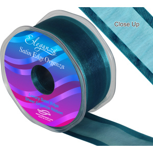 Eleganza Satin Edge Organza 38mm X 25m Teal No.56