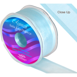 Eleganza Satin Edge Organza 38mm X 25m Duck Egg Blue No.73