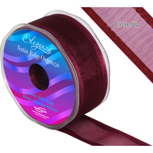 Eleganza Satin Edge Organza 38mm X 25m Burgundy No.17