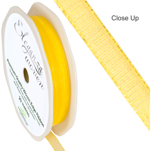 Eleganza Woven Edge Ribbon 6mm X 20m Yellow No.11