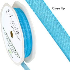 Eleganza Woven Edge Ribbon 6mm X 20m Turquoise No.55