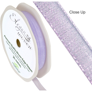 Eleganza Woven Edge Ribbon 6mm X 20m Lavender No.45