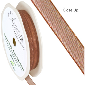 Eleganza Woven Edge Ribbon 6mm X 20m Chocolate No.58