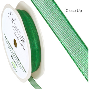 Eleganza Woven Edge Ribbon 6mm X 20m Green No.50
