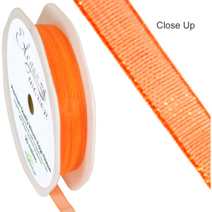 Eleganza Woven Edge Ribbon 6mm X 20m Orange No.04