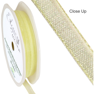 Eleganza Woven Edge Ribbon 6mm X 20m Pale Yellow No.10