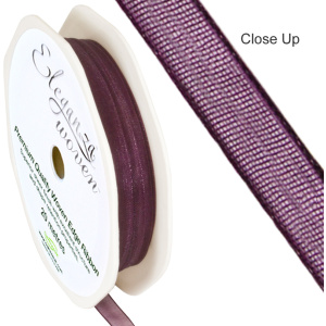 Eleganza Woven Edge Ribbon 6mm X 20m Aubergine No.32