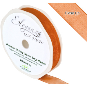 Eleganza Woven Edge Ribbon 15mm X 20m Copper No.23