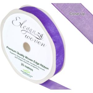 Eleganza Woven Edge Ribbon 15mm X 20m Purple No.36