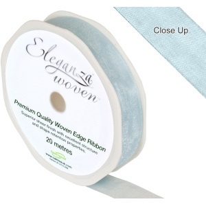 Eleganza Woven Edge Ribbon 15mm X 20m Lt. Blue No.25