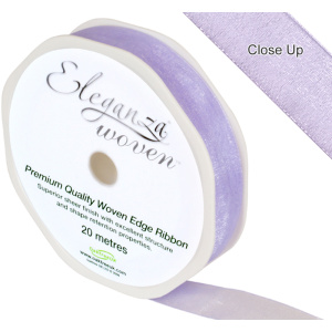 Eleganza Woven Edge Ribbon 15mm X 20m Lavender No.45