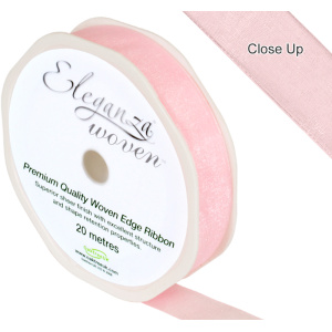 Eleganza Woven Edge Ribbon 15mm X 20m Lt. Pink No.21
