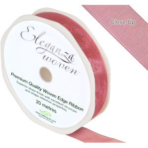 Eleganza Woven Edge Ribbon 15mm X 20m Classic Pink No.07