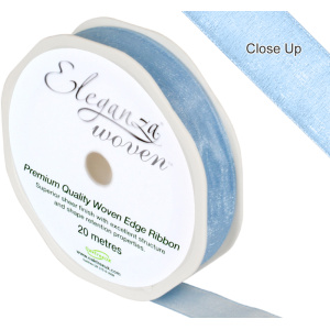 Eleganza Woven Edge Ribbon 15mm X 20m Aqua No.54
