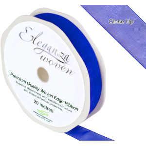 Eleganza Woven Edge Ribbon 15mm X 20m Royal Blue No.18