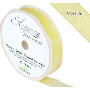 Eleganza Woven Edge Ribbon 15mm X 20m Pale Yellow No.10